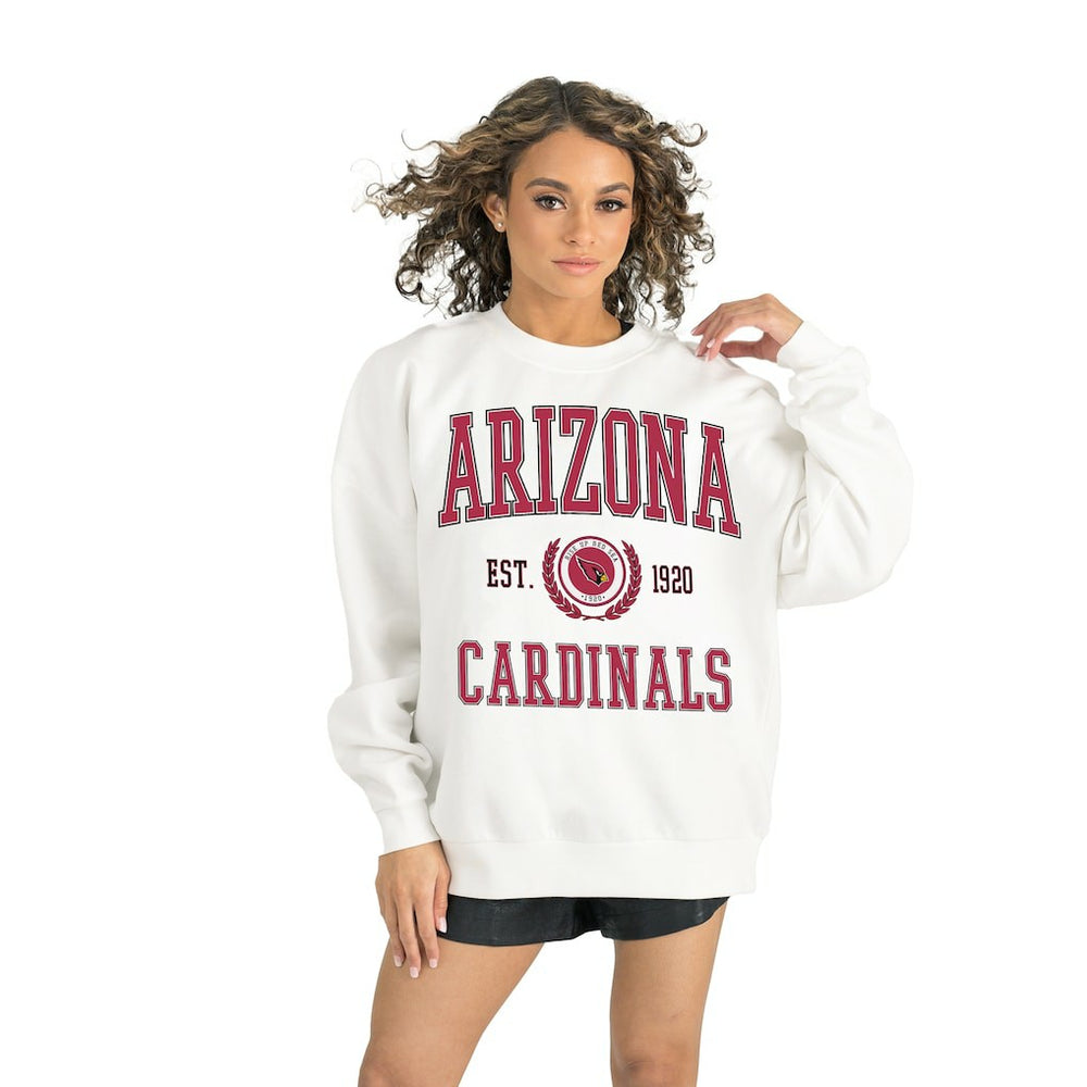 Arizona Cardinals Gameday Couture Women's Timeless Triumph Premium Fleece Pullover Sweatshirt - White - NFL