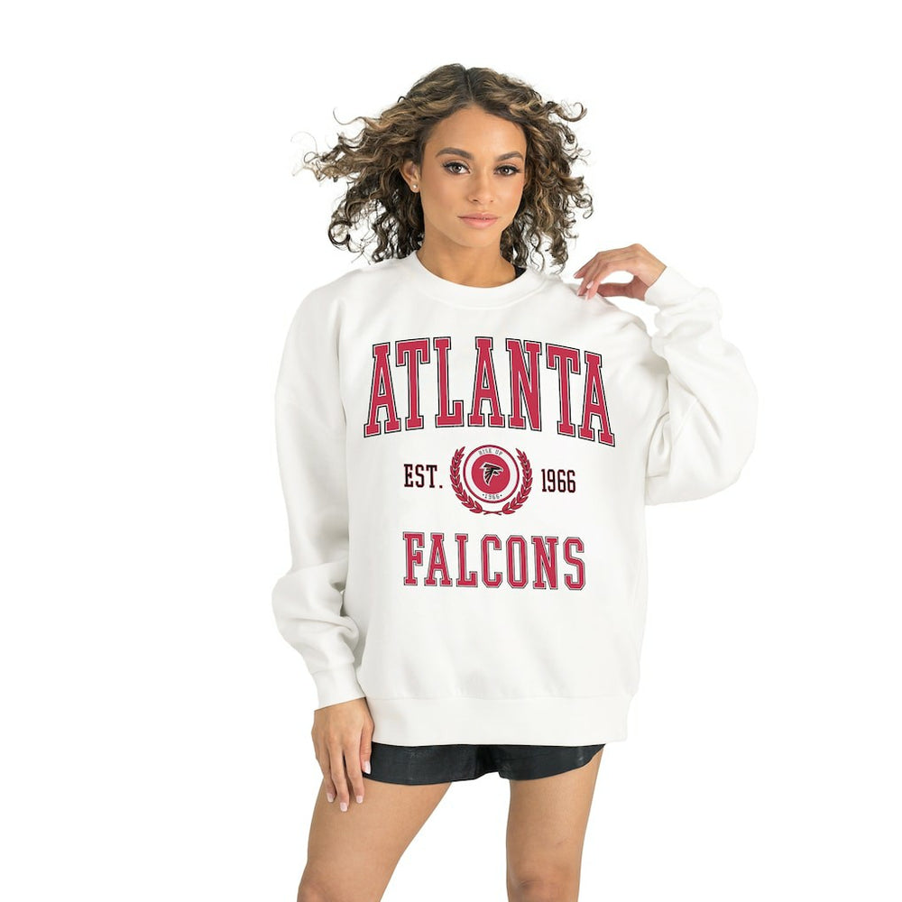 Atlanta Falcons Gameday Couture Women's Timeless Triumph Premium Fleece Pullover Sweatshirt - White - NFL