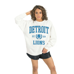 Detroit Lions Gameday Couture Women's Timeless Triumph Premium Fleece Pullover Sweatshirt - White - NFL