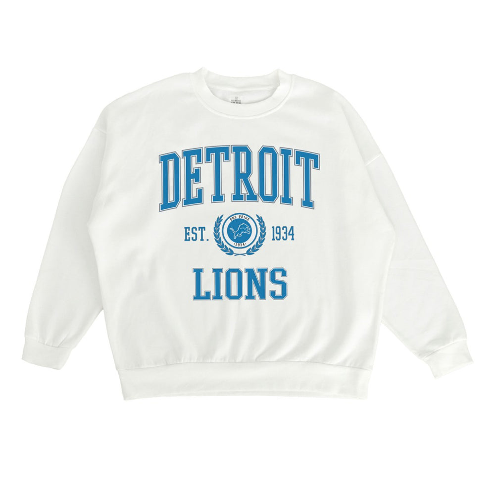 Detroit Lions Gameday Couture Women's Timeless Triumph Premium Fleece Pullover Sweatshirt - White - NFL