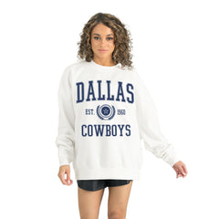 Dallas Cowboys Gameday Couture Women's Timeless Triumph Premium Fleece Pullover Sweatshirt - White - NFL