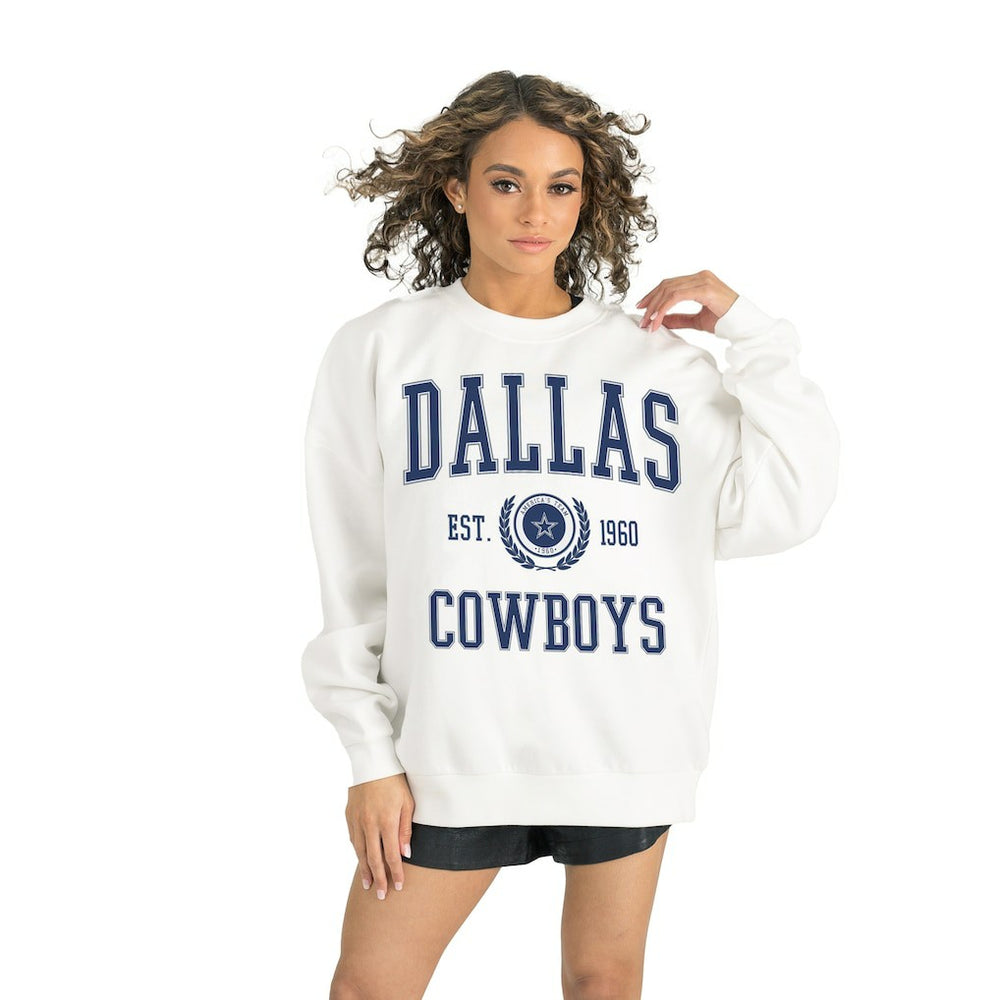 Dallas Cowboys Gameday Couture Women's Timeless Triumph Premium Fleece Pullover Sweatshirt - White - NFL