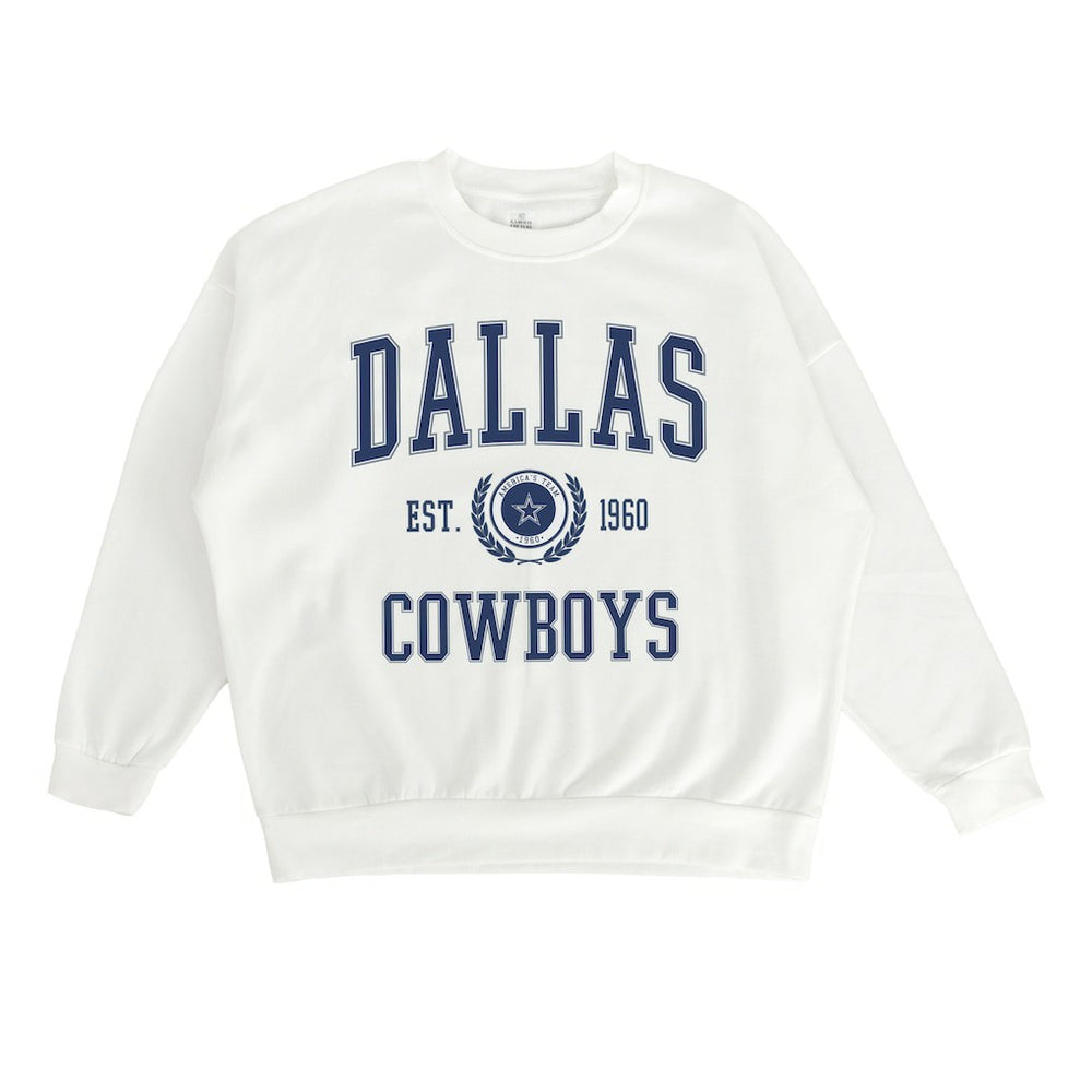 Dallas Cowboys Gameday Couture Women's Timeless Triumph Premium Fleece Pullover Sweatshirt - White - NFL
