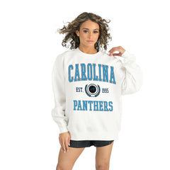 Carolina Panthers Gameday Couture Women's Timeless Triumph Premium Fleece Pullover Sweatshirt - White - NFL