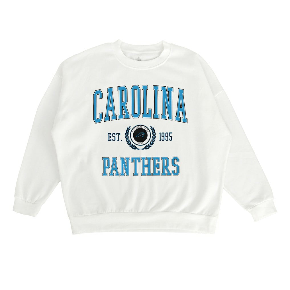 Carolina Panthers Gameday Couture Women's Timeless Triumph Premium Fleece Pullover Sweatshirt - White - NFL