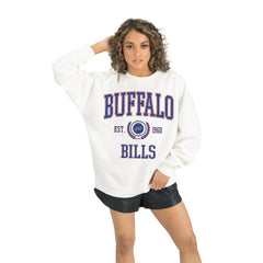 Buffalo Bills Gameday Couture Women's Timeless Triumph Premium Fleece Pullover Sweatshirt - White - NFL