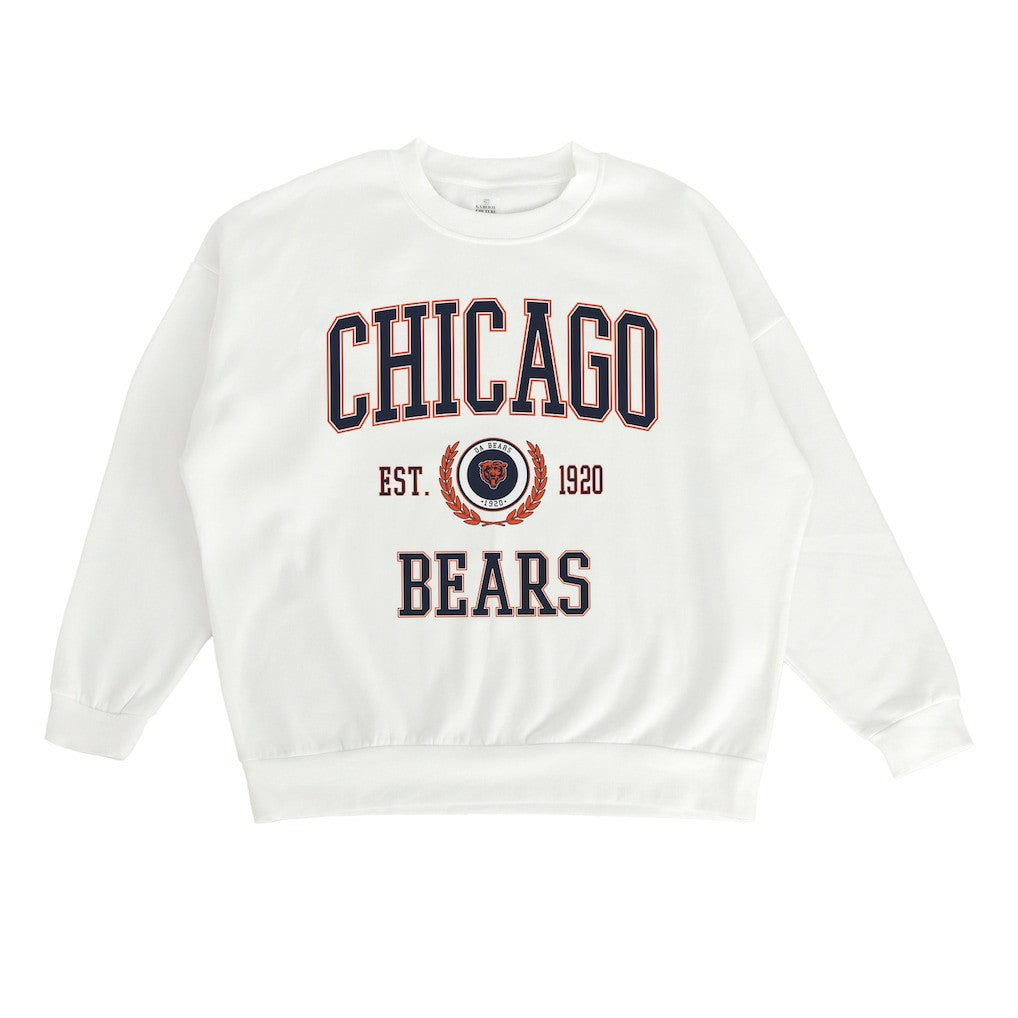 Chicago Bears Gameday Couture Women's Timeless Triumph Premium Fleece Pullover Sweatshirt - White - NFL