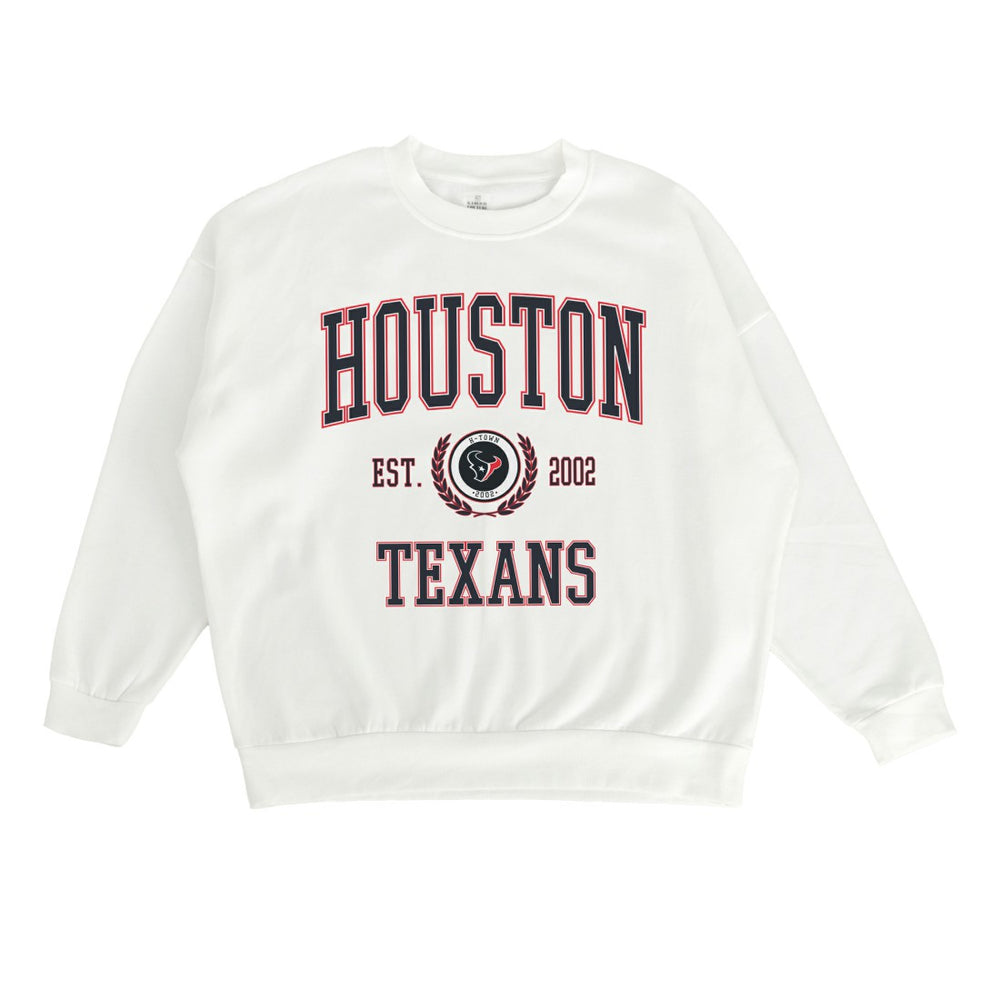 Houston Texans Gameday Couture Women's Timeless Triumph Premium Fleece Pullover Sweatshirt - White - NFL