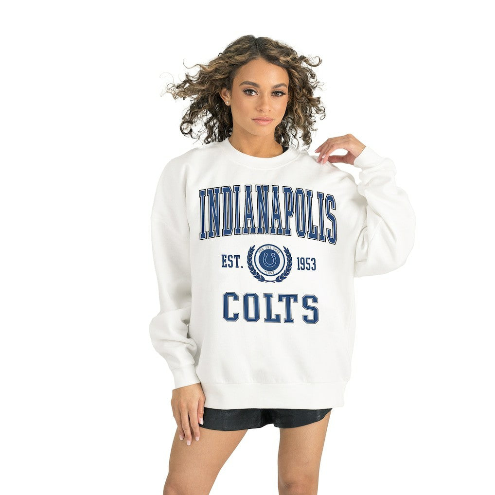 Indianapolis Colts Gameday Couture Women's Timeless Triumph Premium Fleece Pullover Sweatshirt - White - NFL