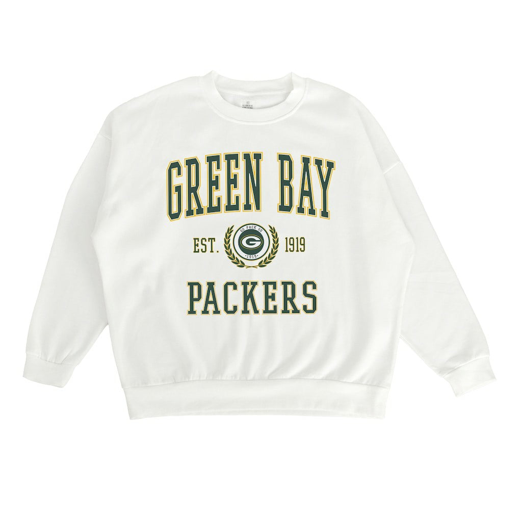 Green Bay Packers Gameday Couture Women's Timeless Triumph Premium Fleece Pullover Sweatshirt - White - NFL