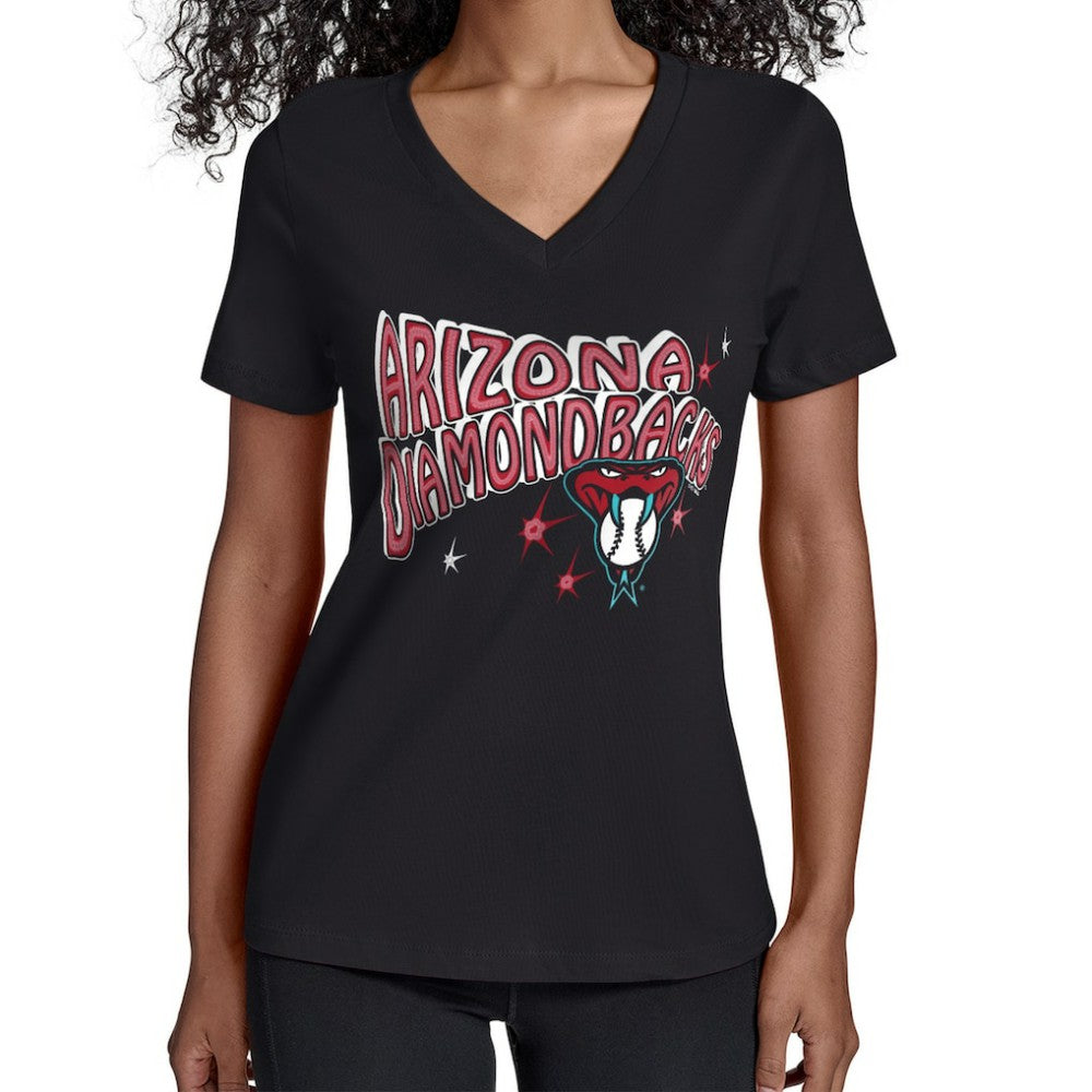 Arizona Diamondbacks Starter Women's Fireworks V-Neck T-Shirt Discount