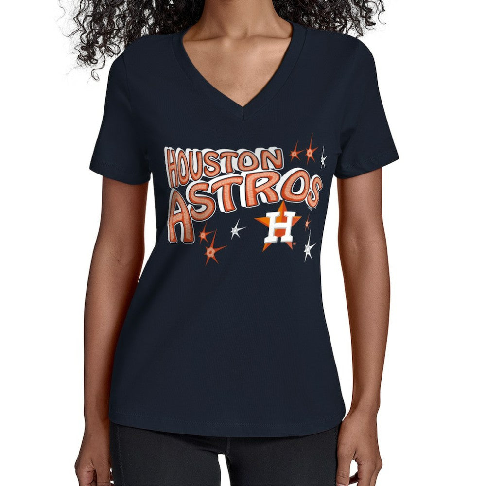 Houston Astros Starter Women's Fireworks V-Neck T-Shirt Discount