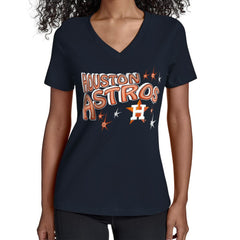 Houston Astros Starter Women's Fireworks V-Neck T-Shirt Discount