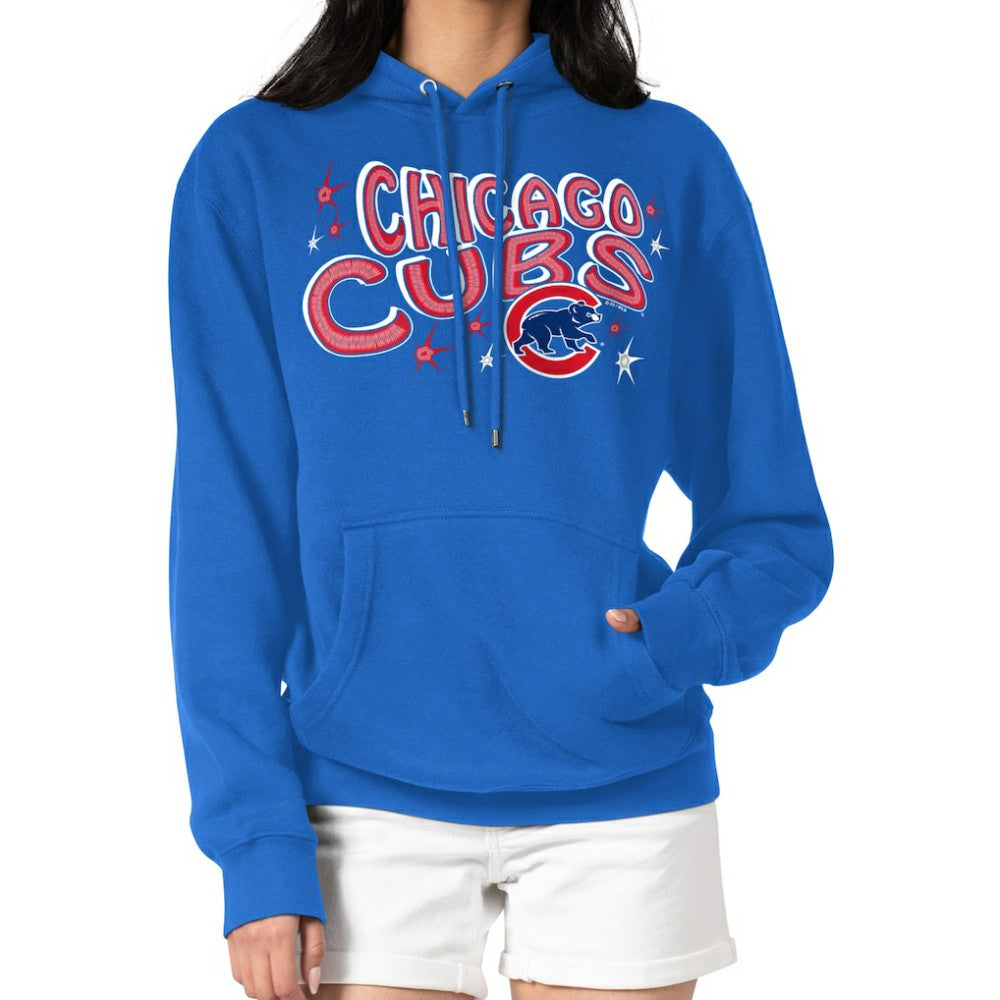 Chicago Cubs Starter Women's Fireworks Fleece Tri-Blend Pullover Hoodie Sale