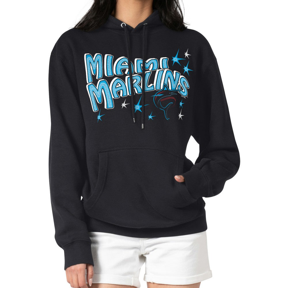 Miami Marlins Starter Women's Fireworks Fleece Tri-Blend Pullover Hoodie Near Me