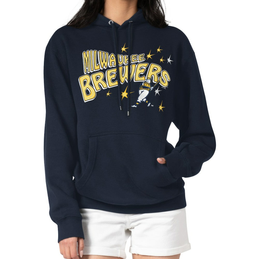 Milwaukee Brewers Starter Women's Fireworks Fleece Tri-Blend Pullover Hoodie for sale