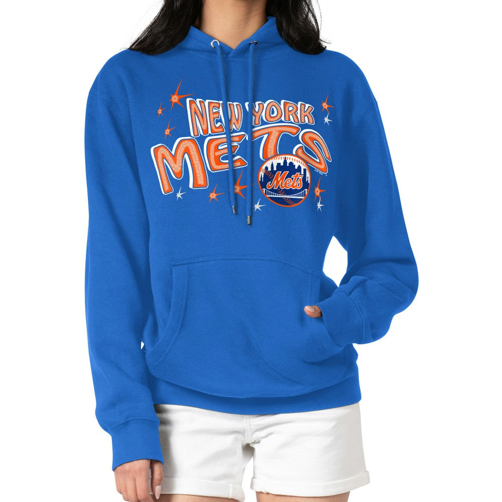 New York Mets Starter Women's Fireworks Fleece Tri-Blend Pullover Hoodie for sale