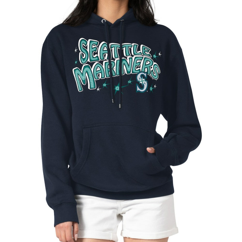 Seattle Mariners Starter Women's Fireworks Fleece Tri-Blend Pullover Hoodie Sale