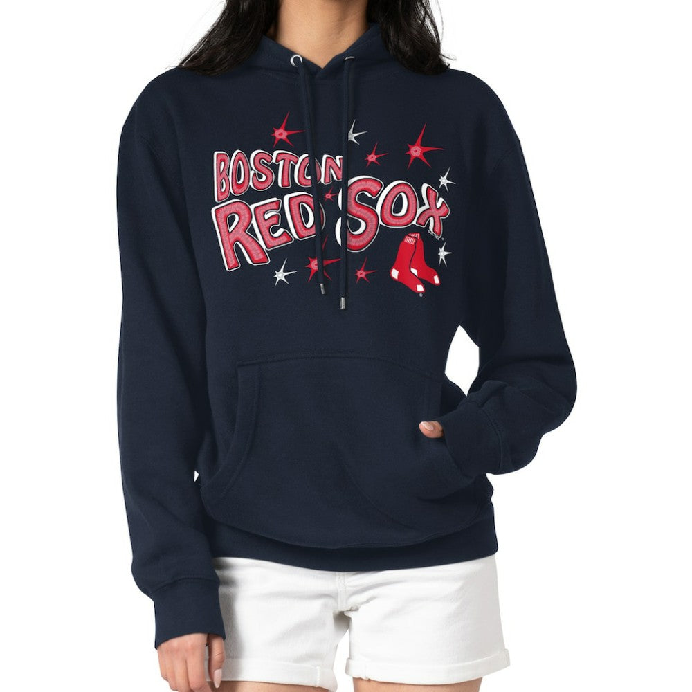 Boston Red Sox Starter Women's Fireworks Fleece Tri-Blend Pullover Hoodie Discount