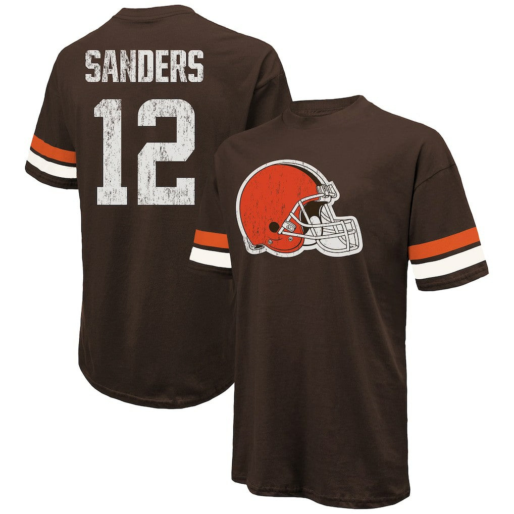 Shedeur Sanders Cleveland Browns Majestic Threads 2025 NFL Draft Oversized T-Shirt - Brown - NFL