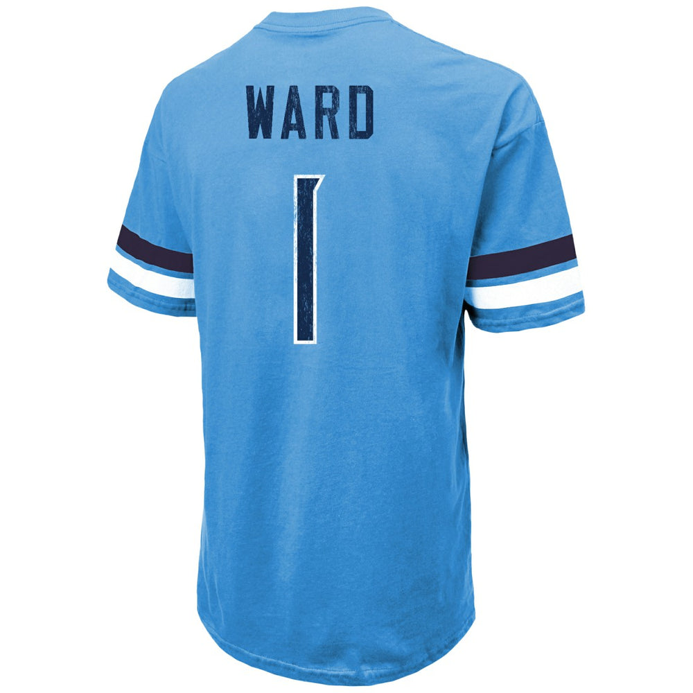 Cam Ward Tennessee Titans Majestic Threads 2025 NFL Draft First Round Pick Oversized T-Shirt - Light Blue - NFL