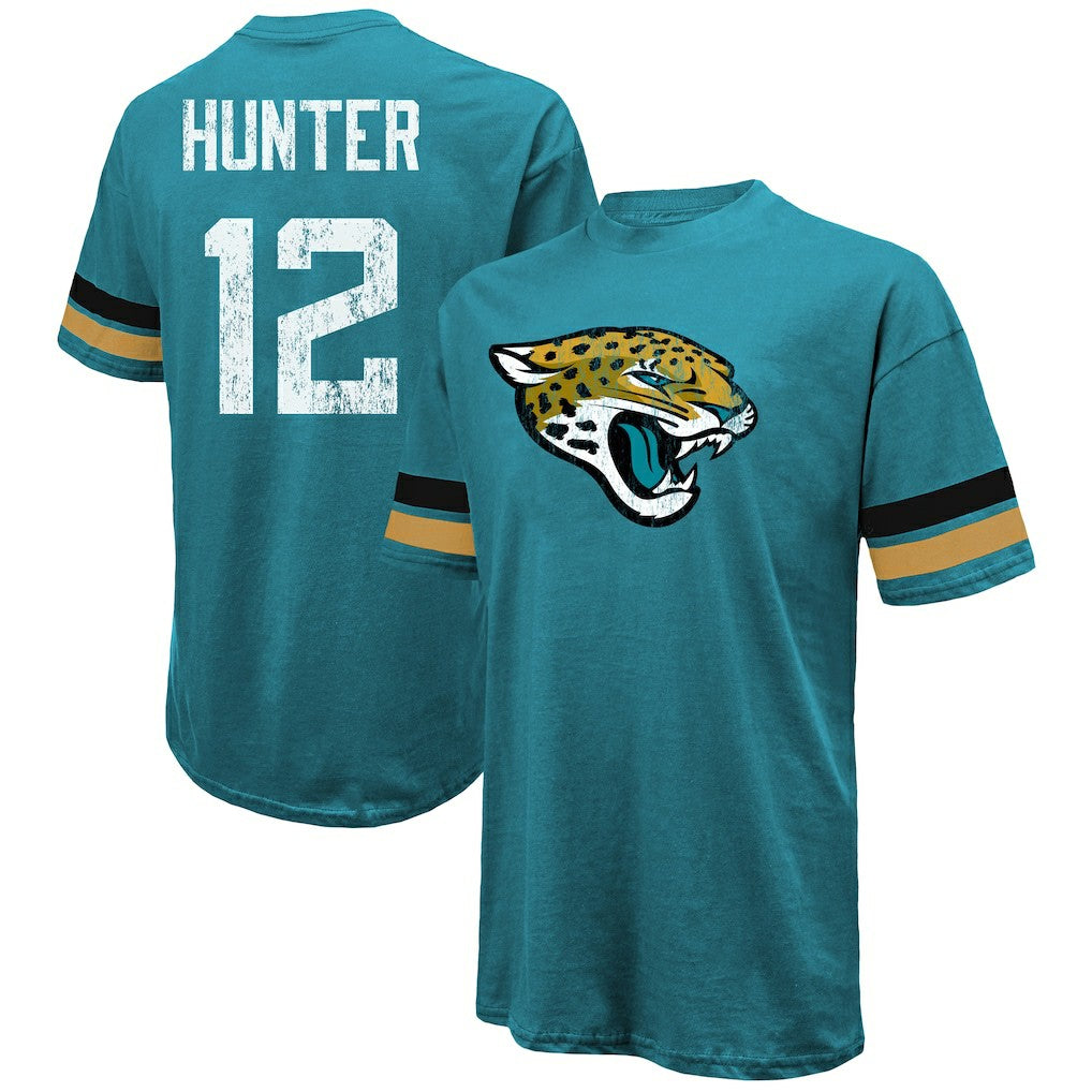 Travis Hunter Jacksonville Jaguars Majestic Threads 2025 NFL Draft First Round Pick Oversized T-Shirt - Teal - NFL