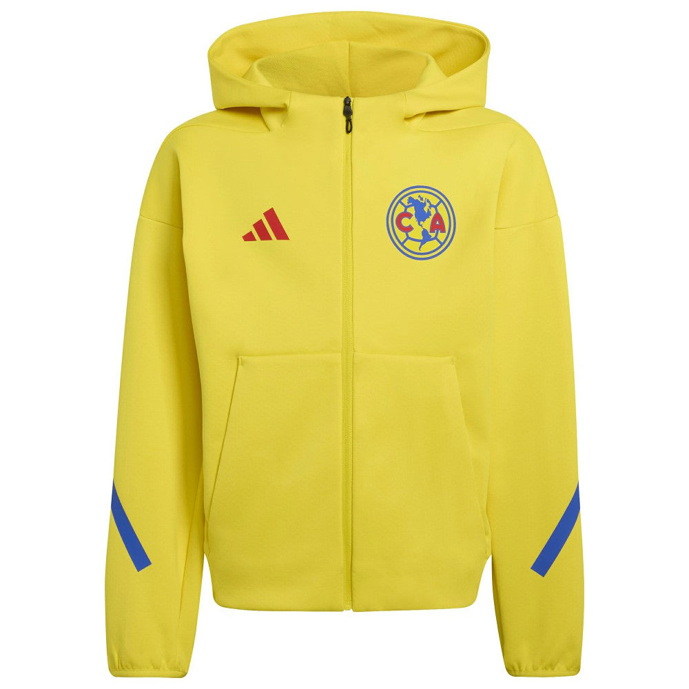Adidas - Club America Youth 2025/26 Club Anthem Full-Zip Hoodie Jacket - Yellow