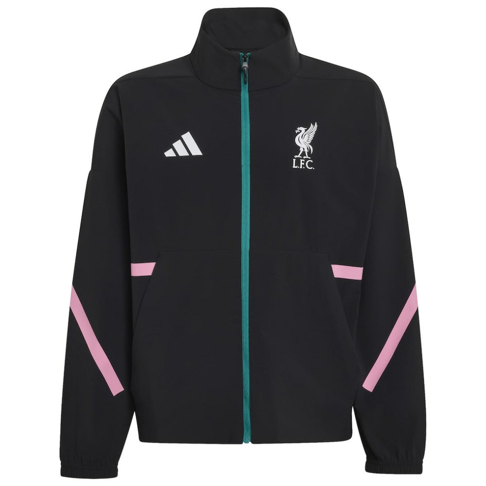 Adidas - Liverpool Youth 2025/26 Club Anthem Full-Zip Jacket - Black