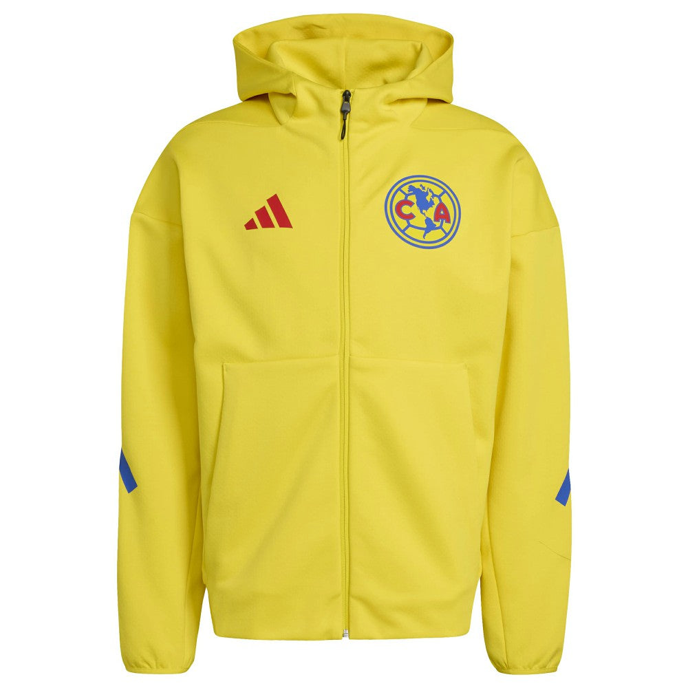 Adidas - Club America 2025/26 Club Anthem Full-Zip Hooded Jacket - Yellow
