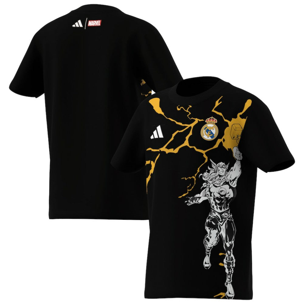 Adidas - Real Madrid x Marvel Youth Graphic T-Shirt - Black