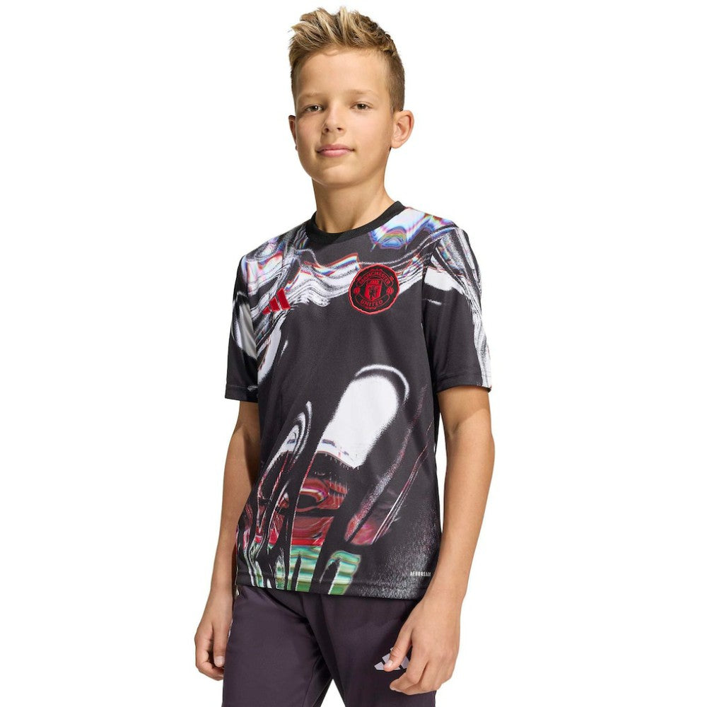 Adidas - Manchester United Youth 2025/26 Pre-Match Training Jersey - Black