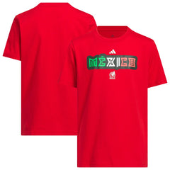 Adidas - Mexico National Team Youth Jersey Hook T-Shirt - Red
