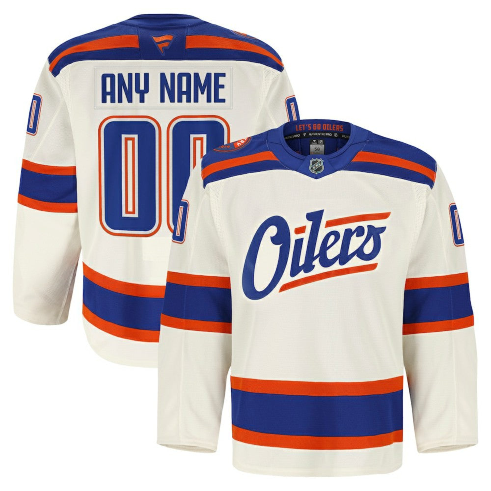 Edmonton Oilers Fanatics Alternate Authentic Pro Custom Jersey - Light Beige | Fanatics Lifestyle