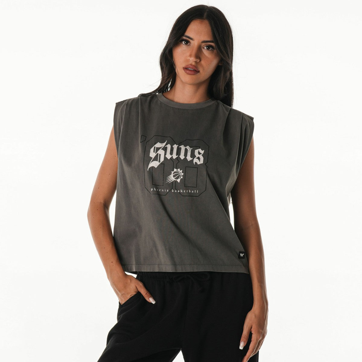 Phoenix Suns The Wild Collective Unisex 2025/26 City Edition Boxy Cropped Darted Tank Top Gray