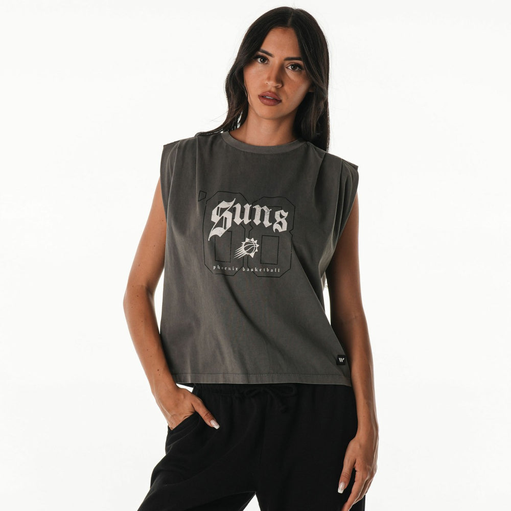 Phoenix Suns The Wild Collective Unisex 2025/26 City Edition Boxy Cropped Darted Tank Top Gray