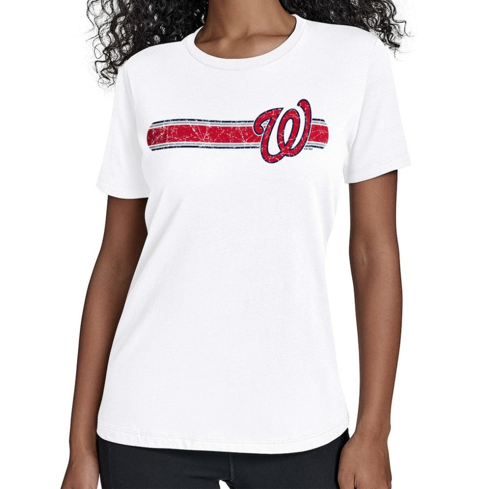 Washington Nationals Starter Women's Team Stripe T-Shirt Discount