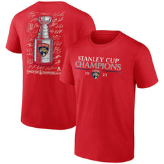 Florida Panthers Fanatics 2025 Stanley Cup Champions Signature Roster T-Shirt - Red | Fanatics discount