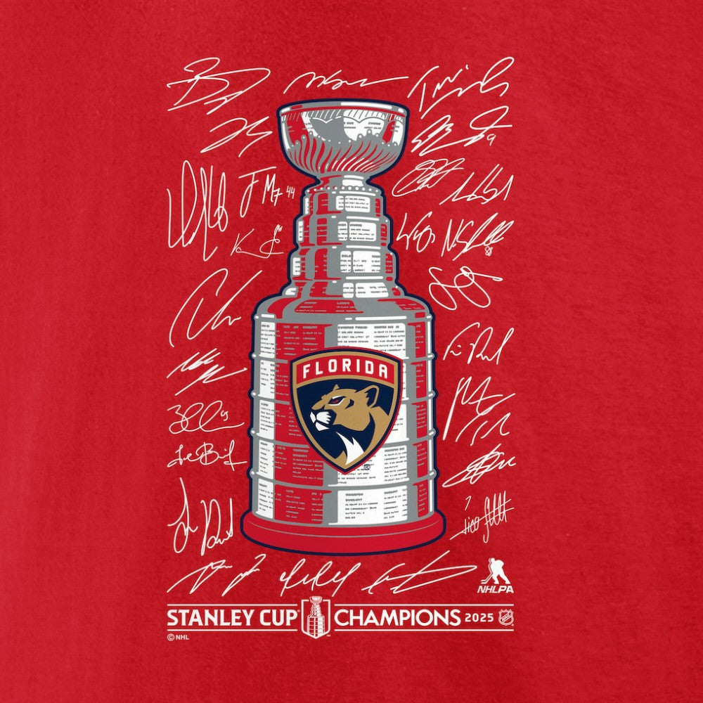 Florida Panthers Fanatics 2025 Stanley Cup Champions Signature Roster T-Shirt - Red | Fanatics discount