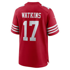 Jordan Watkins San Francisco 49ers Team Game Jersey - Scarlet - Nike