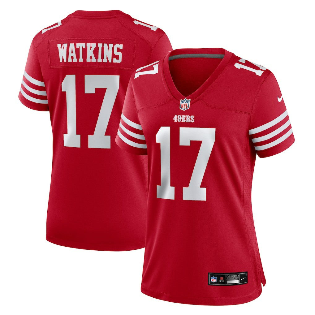 Jordan Watkins San Francisco 49ers Women's Team Game Jersey - Scarlet - Nike