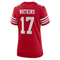 Jordan Watkins San Francisco 49ers Women's Team Game Jersey - Scarlet - Nike