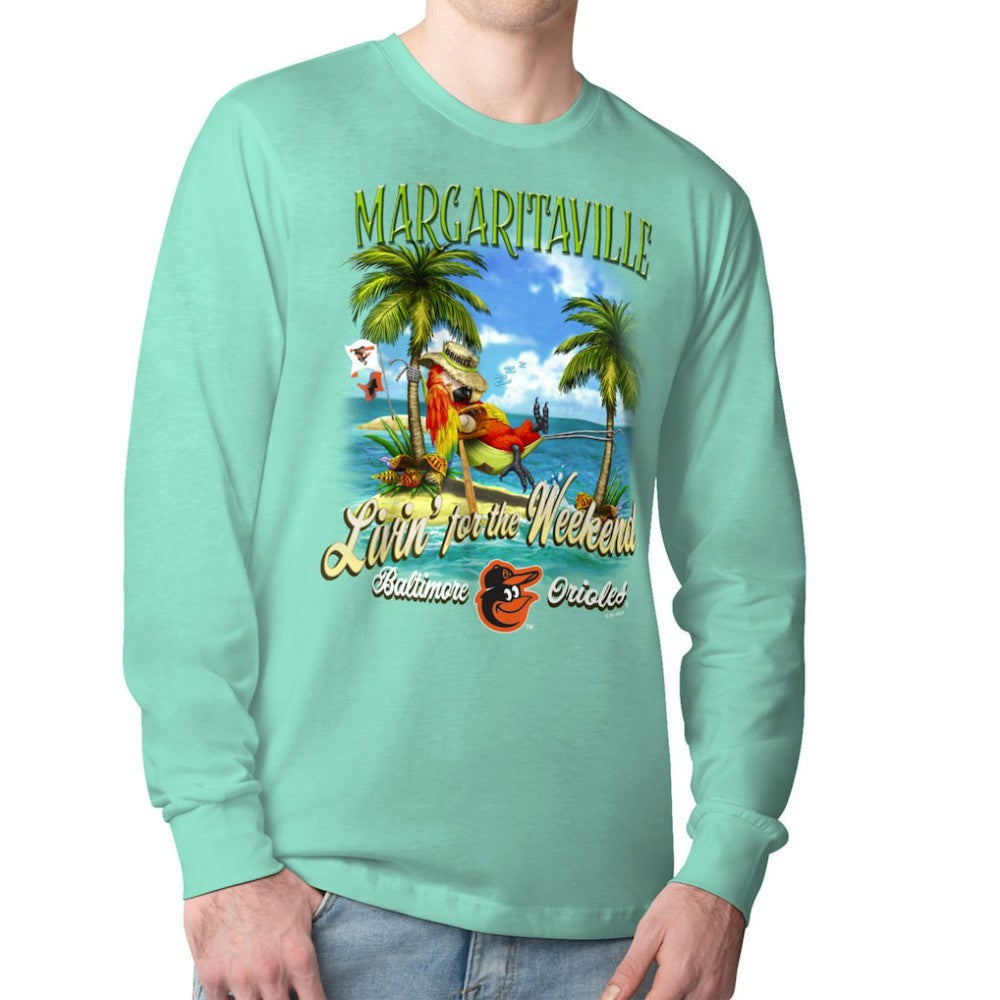 Baltimore Orioles Margaritaville Livin' for the Weekend Long Sleeve T-Shirt for sale