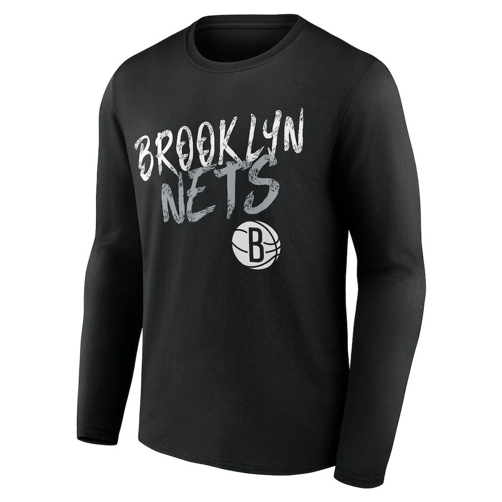 Brooklyn Nets Hustle Custom Long Sleeve T-Shirt Black