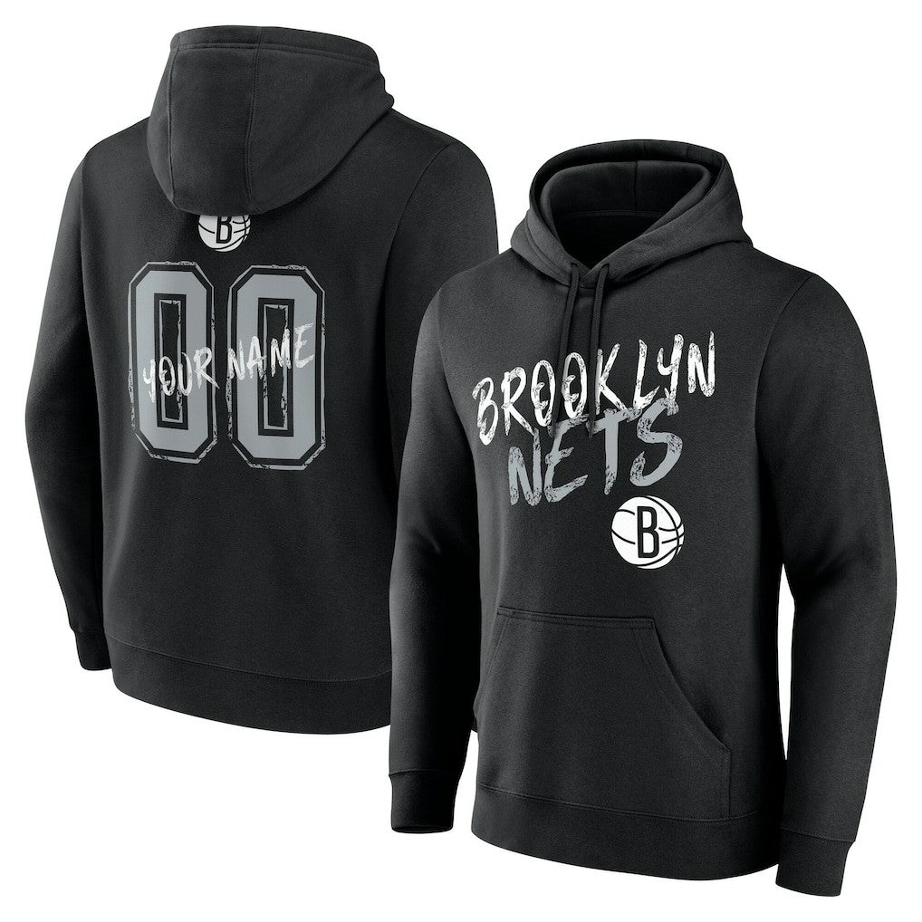 Brooklyn Nets Hustle Custom Pullover Hoodie Black