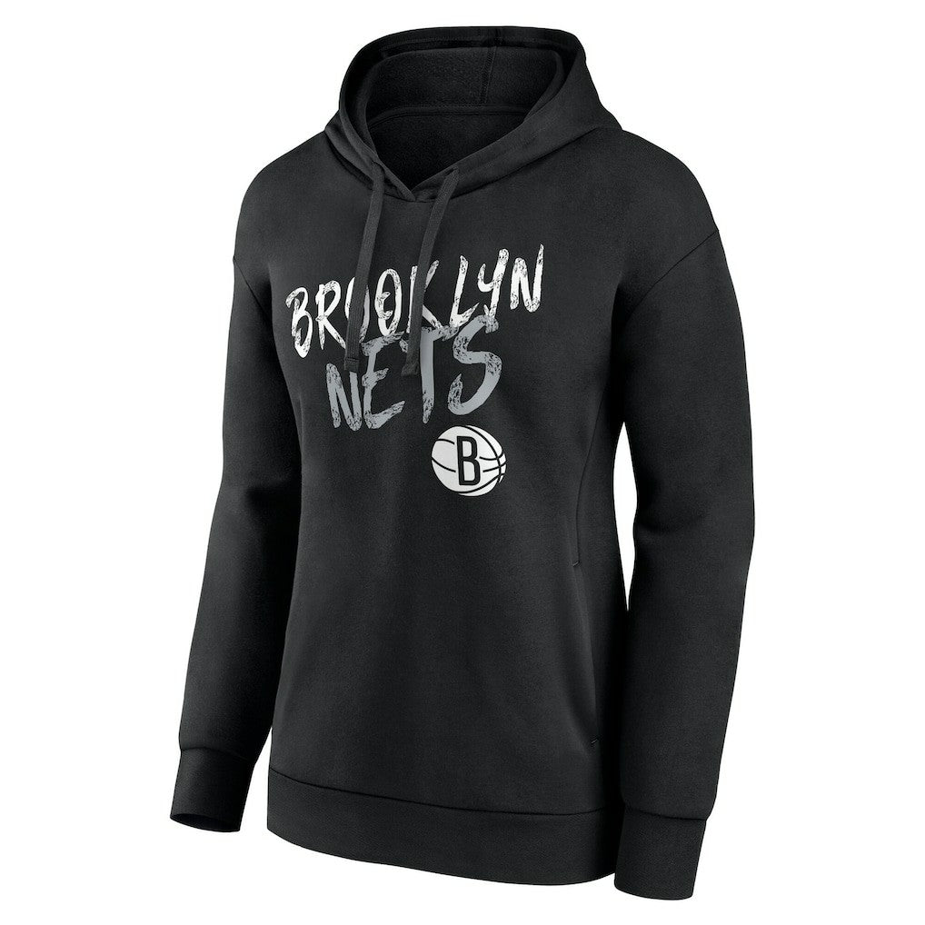 Brooklyn Nets Women's Hustle Custom Pullover Hoodie Black