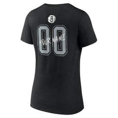 Brooklyn Nets Women's Hustle Custom V-Neck T-Shirt Black