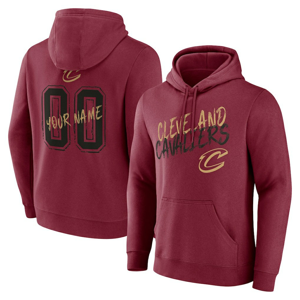 Cleveland Cavaliers Hustle Custom Pullover Hoodie Wine