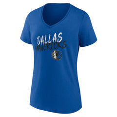 Dallas Mavericks Women's Hustle Custom V-Neck T-Shirt Blue