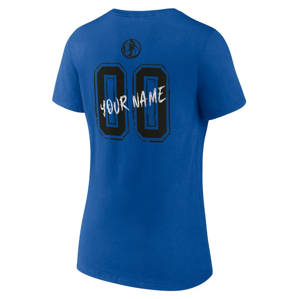Dallas Mavericks Women's Hustle Custom V-Neck T-Shirt Blue