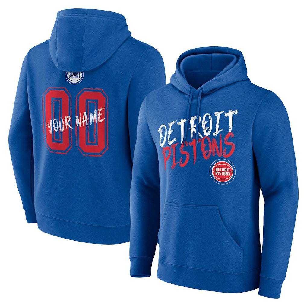 Detroit Pistons Hustle Custom Pullover Hoodie Blue